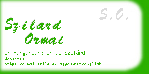 szilard ormai business card